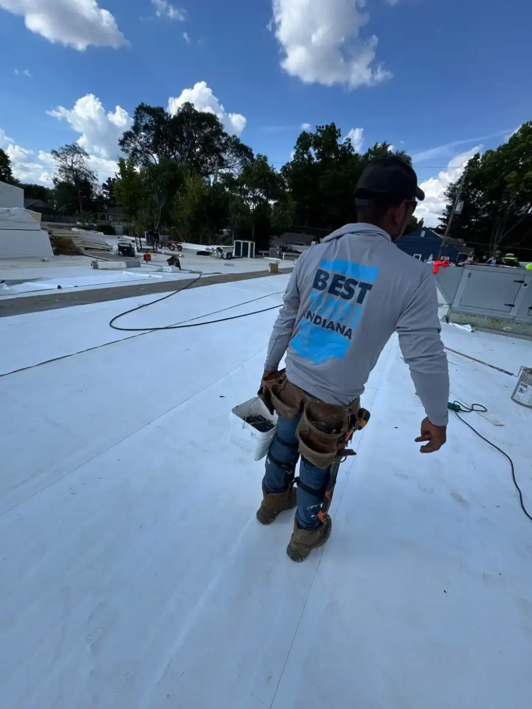 Commercial roof inspection documented in Nappanee